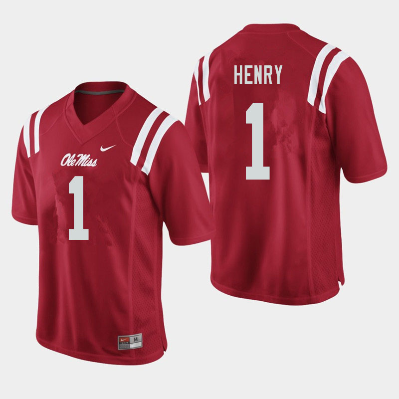 Lakia Henry Ole Miss Rebels NCAA Men's Red #1 Stitched Limited College Football Jersey GFL0858HE